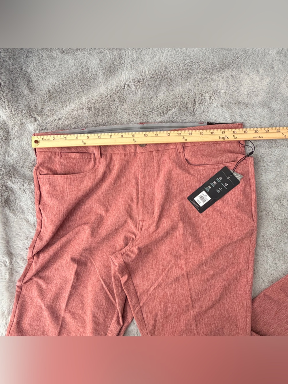 NWT Walter Hagen Perfect 11 Men Golf Pants 38x32 Slim Fit Stretch Maroon Heather - Picture 7 of 10